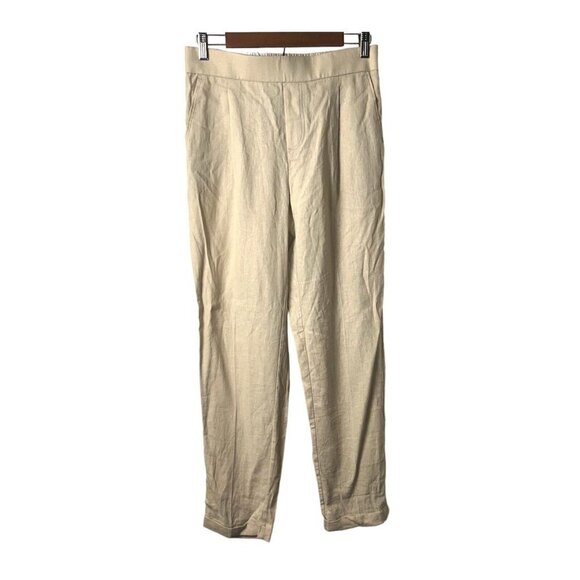 Philosophy Tan Color Linen Blend Casual Straight Leg Beach Pants Womens Small - Picture 1 of 9